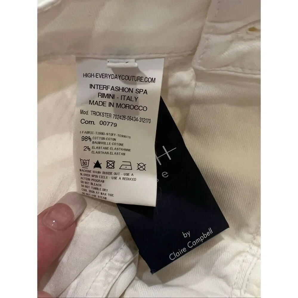 High Use By Claire Campbell Women's Tapered Trickster Pants Cream Size 4 NWT